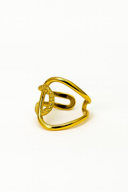 Anel Maxi Aberto Ajustável | Dourado | Aço Inoxidável