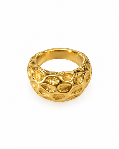 Anel Bubble Irregular Dourado