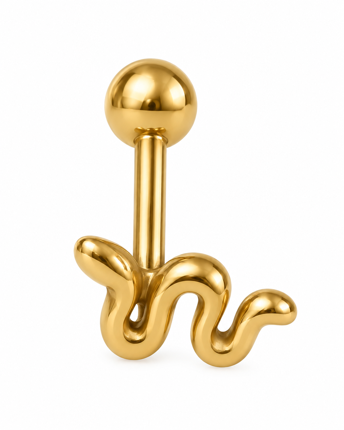 Piercing Serpente Dourado ou Prateado