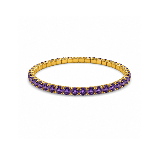 Pulseira Elástica Brilhantes Colorida Dourado