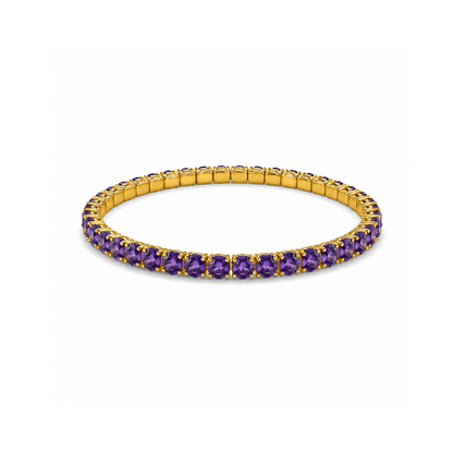 Pulseira Elástica Brilhantes Colorida Dourado