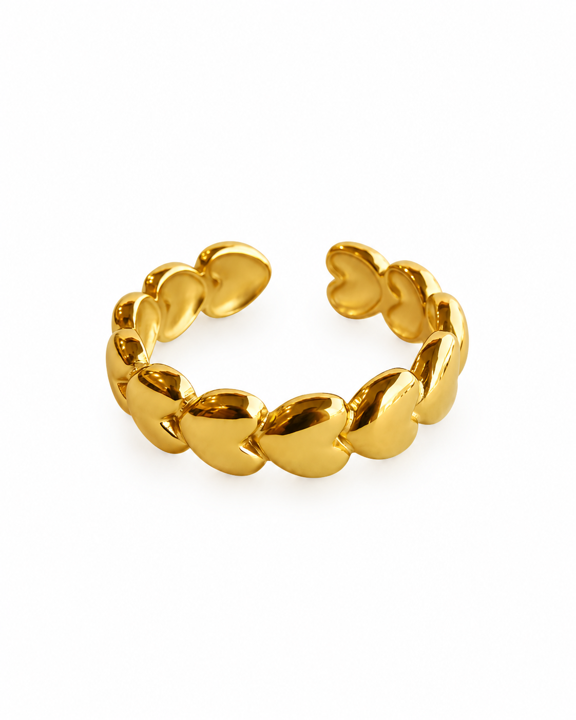 Anel Corações Dourado ou Prateado