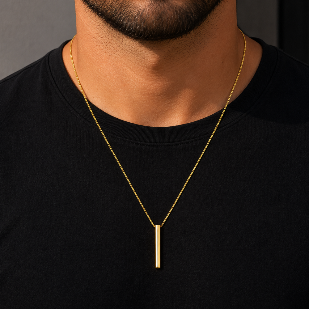 Colar Masculino Pendente Dourado ou Prateado