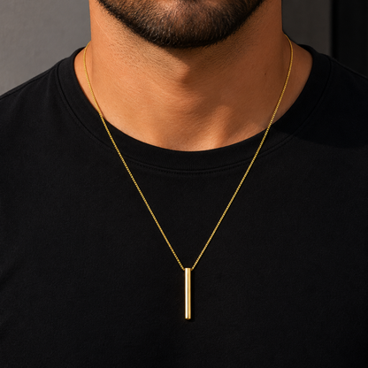 Colar Masculino Pendente Dourado ou Prateado