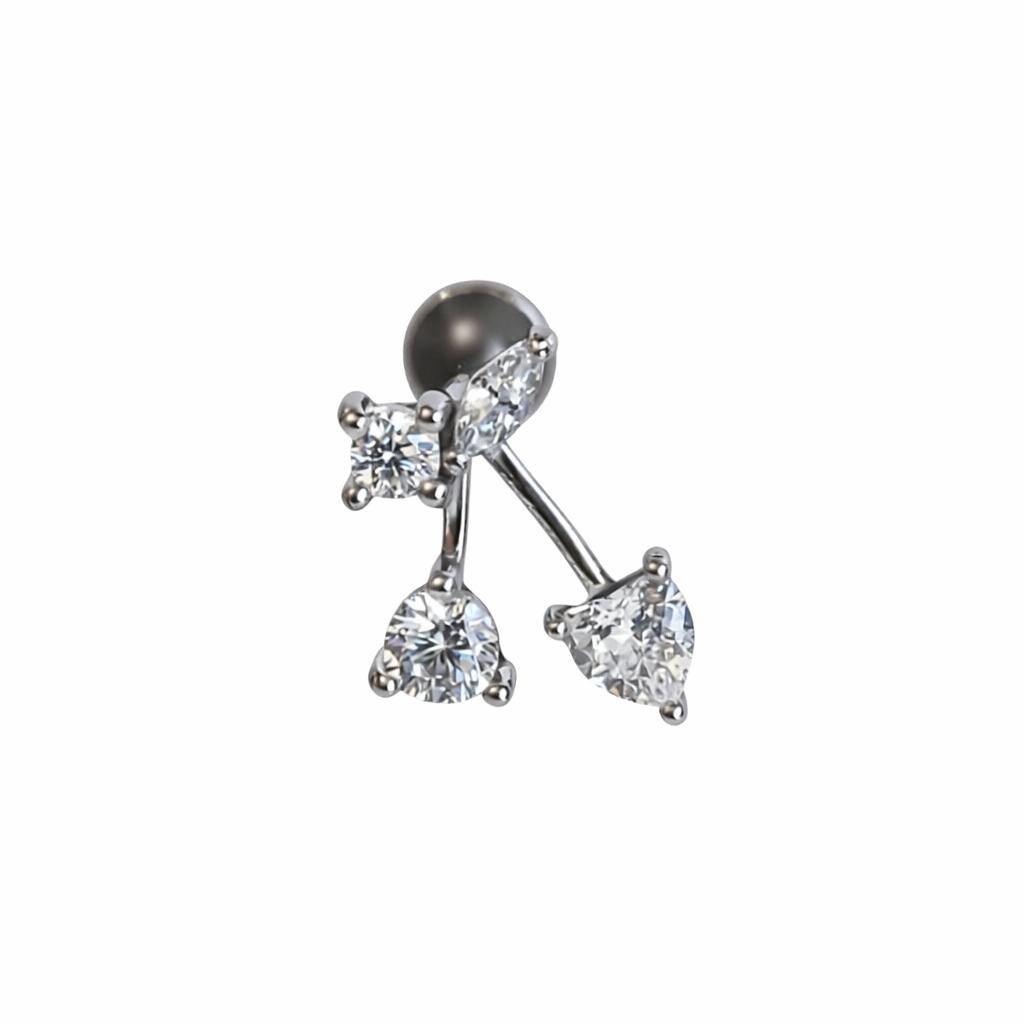 Piercing Cereja Dourado ou Prateadob