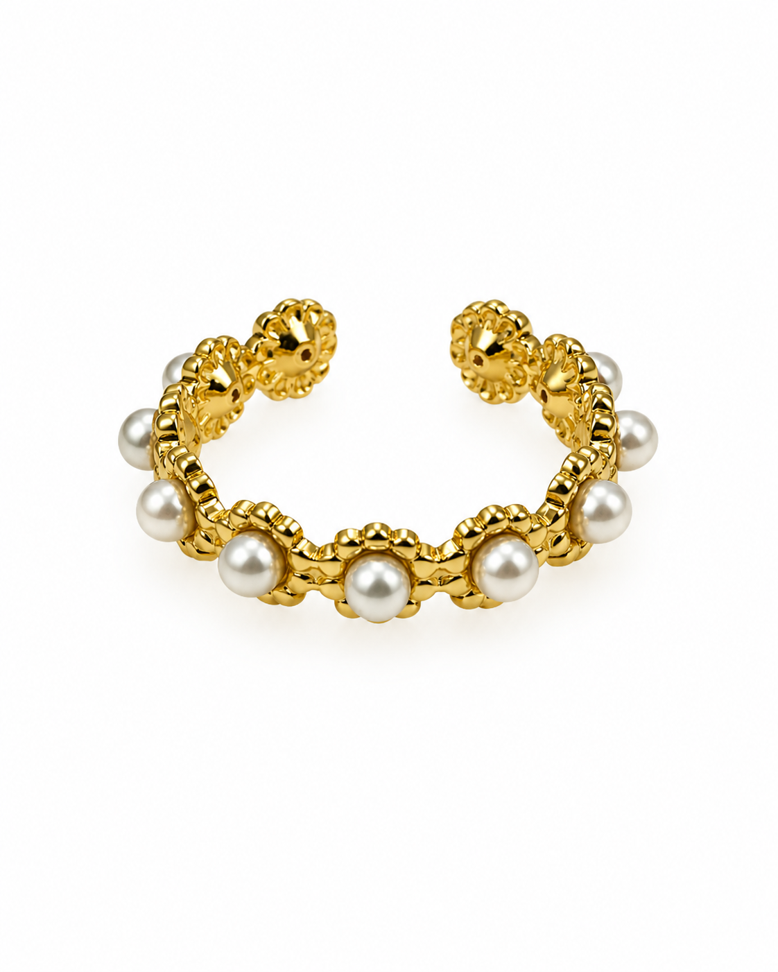 Anel Mini Pérolas Dourado ou Prateado