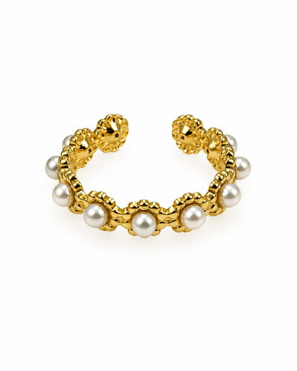 Anel Mini Pérolas Dourado ou Prateado