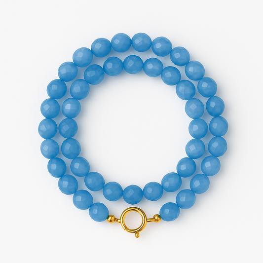 Colar Bubbles | Verde, Azul ou Amarelo e Dourado | Aço Inoxidável e Pedra