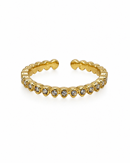 Anel Brilhantes Dourado ou Prateado