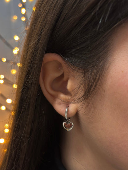 Brincos Mini Heart Prateado