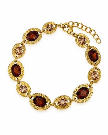 Pulseira Pedras Brancas ou Castanhas Dourado