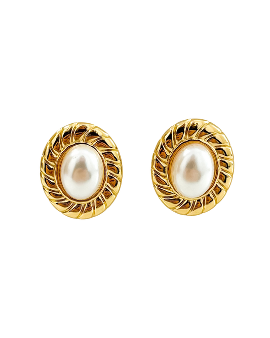 brincos perola dourado aço inox 316l