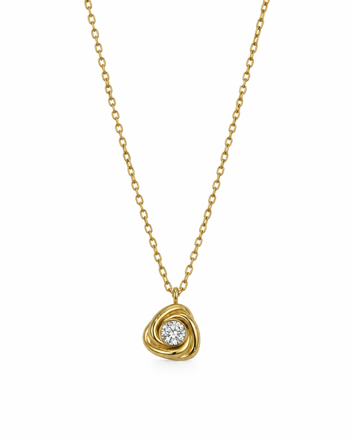 Colar Triângulo com Brilhante Dourado ou Prateado