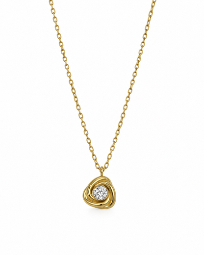 Colar Triângulo com Brilhante Dourado ou Prateado