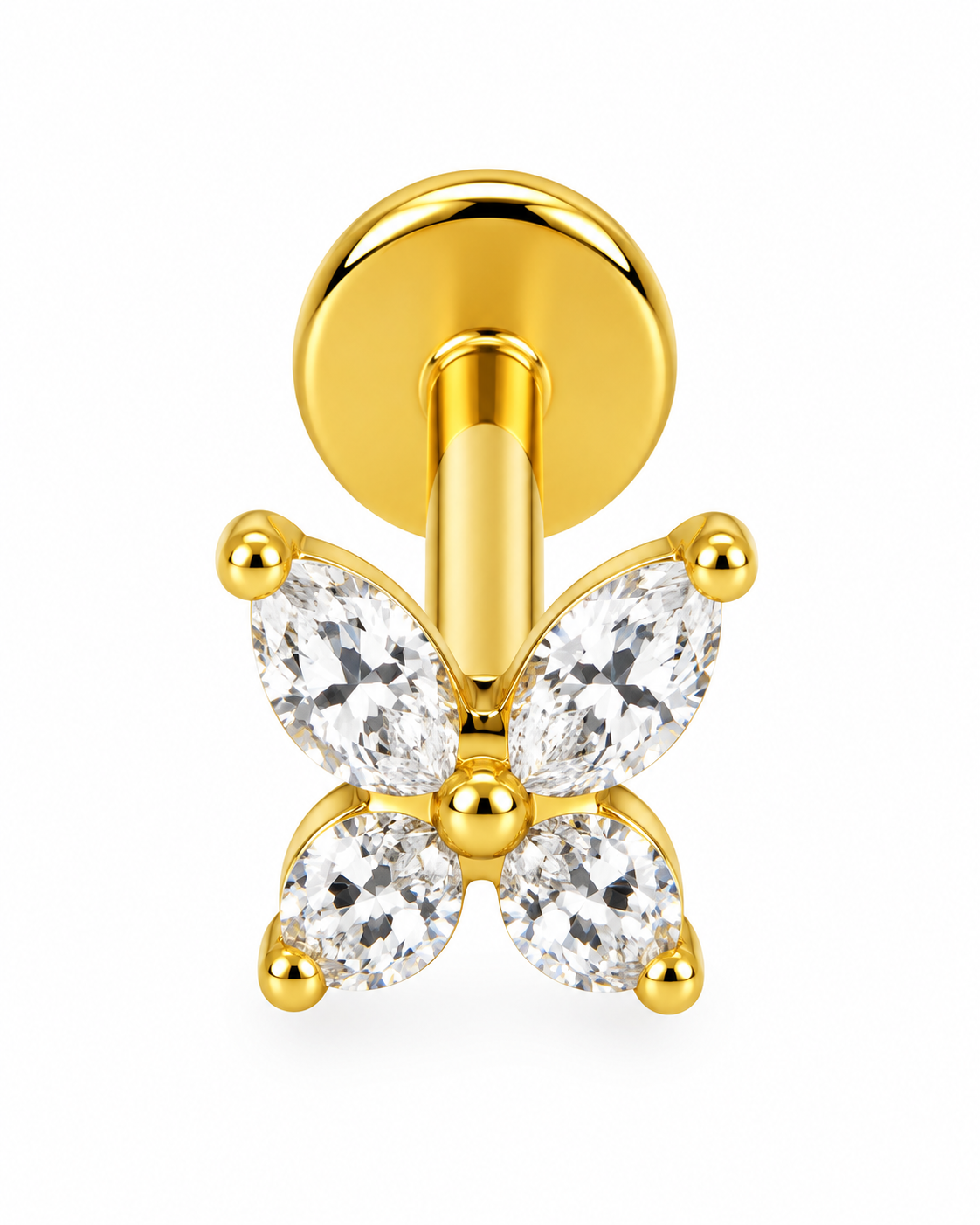 Piercing Borboleta Dourado ou Prateado
