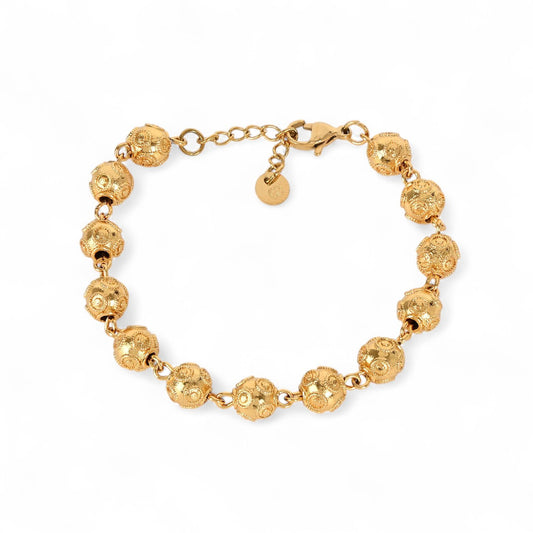 Pulseira Bola de Viana Banho de Ouro