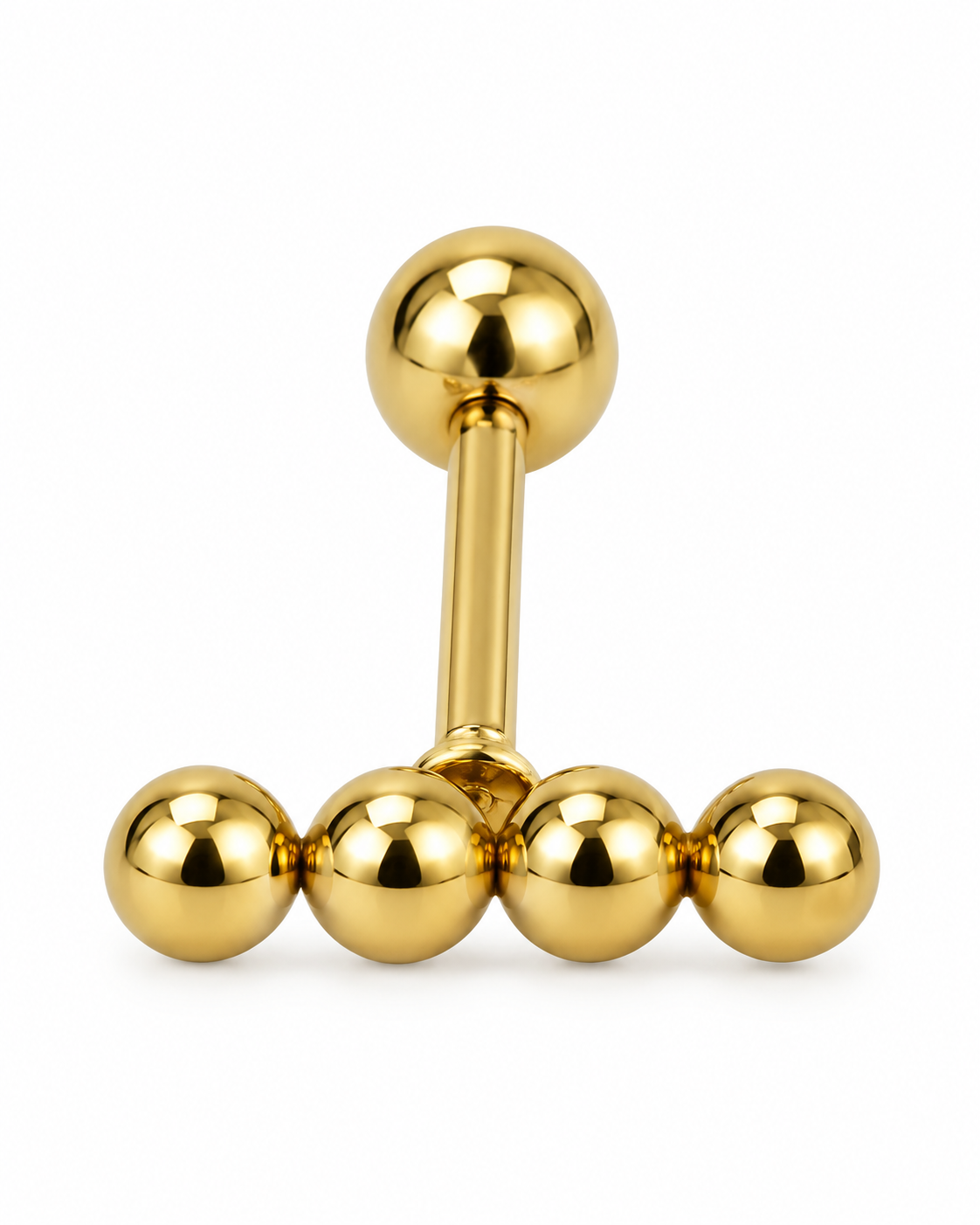 Piercing Travessão Bolinhas Dourado ou Prateado