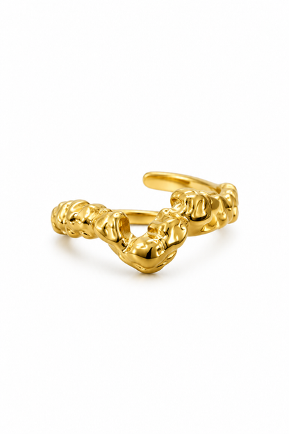 Anel Ajustável Irregular Dourado ou Prateado