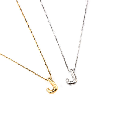 colar inicial bubble dourado aço inox 316l
Colar com letra J
colar inicial bubble prateado aço inoxidável