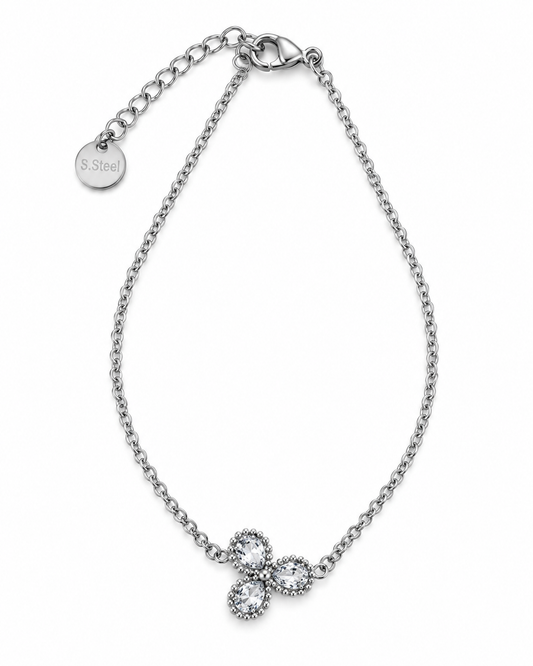 Pulseira 3 Brilhos Prateado