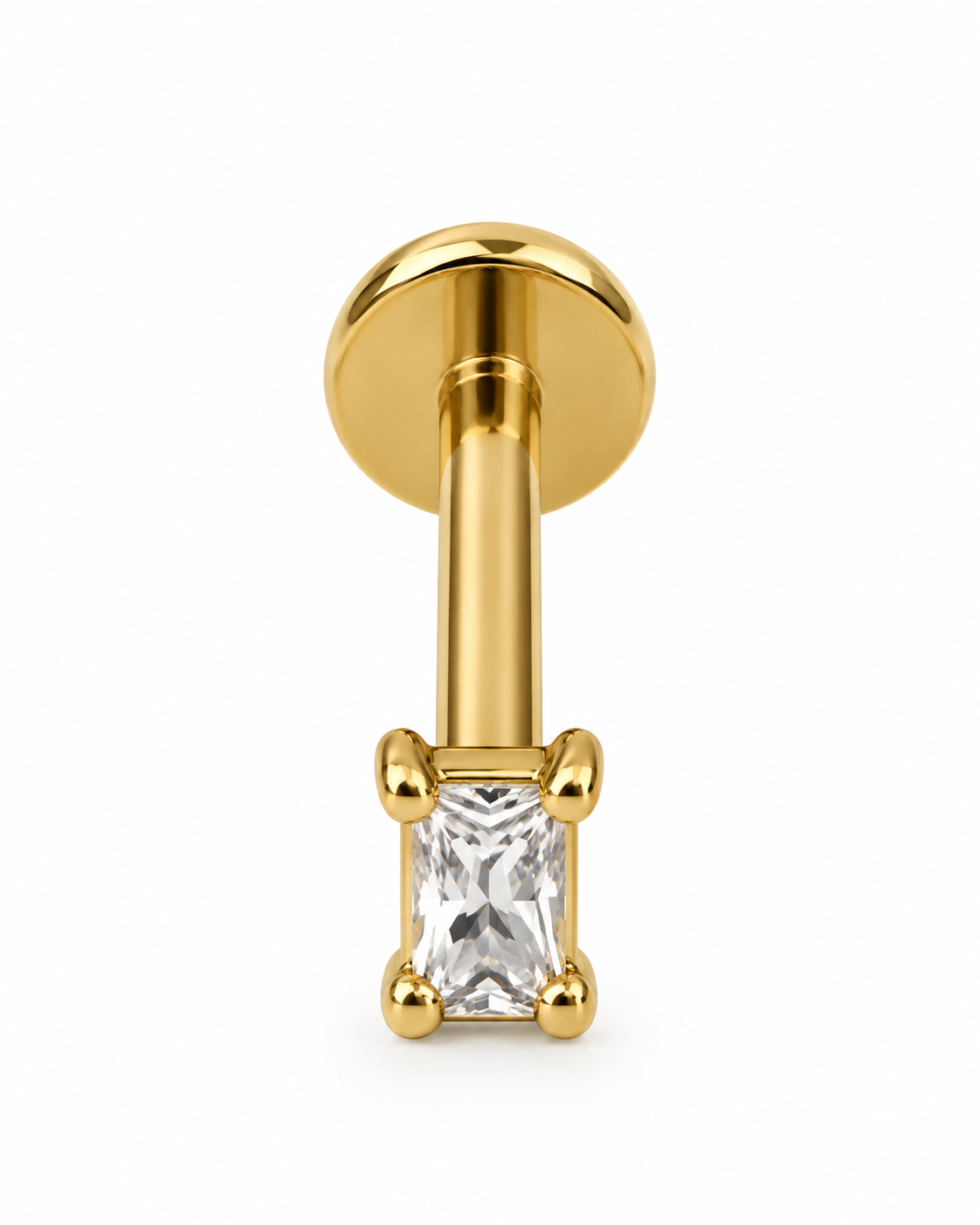 Piercing Retângulo Dourado ou Prateado