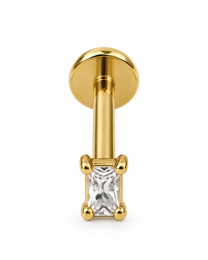 Piercing Retângulo Dourado ou Prateado