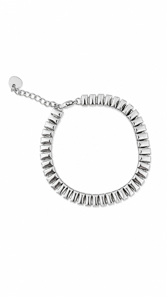 Pulseira Listrada Prateado