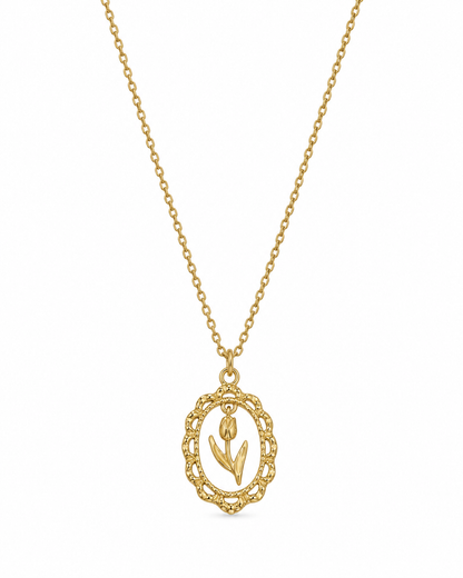 Colar Rosa Dourado ou Prateado