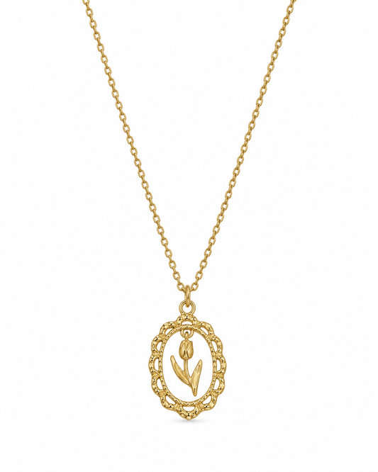 Colar Tulipa Dourado ou Prateado