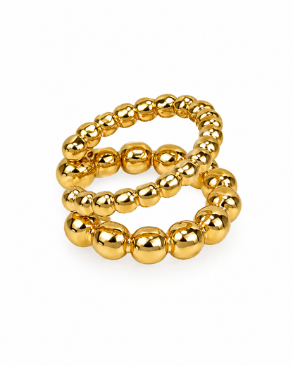 Earcuff Duplo Bolinhas Dourado ou Prateado
