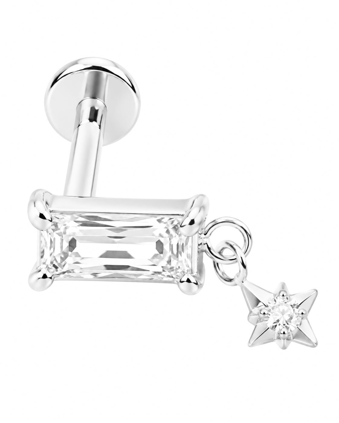 Piercing Brilhante com Pendente Dourado ou Prateado