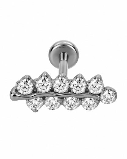 Piercing Folha Bolinhas Dourado ou Prateado
