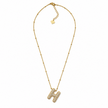 Colar Inicial Bubbles Brilhantes Dourado ou Prateado