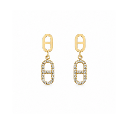 Brincos Elos Dourado ou Prateado