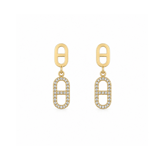 Brincos Elos Dourado ou Prateado