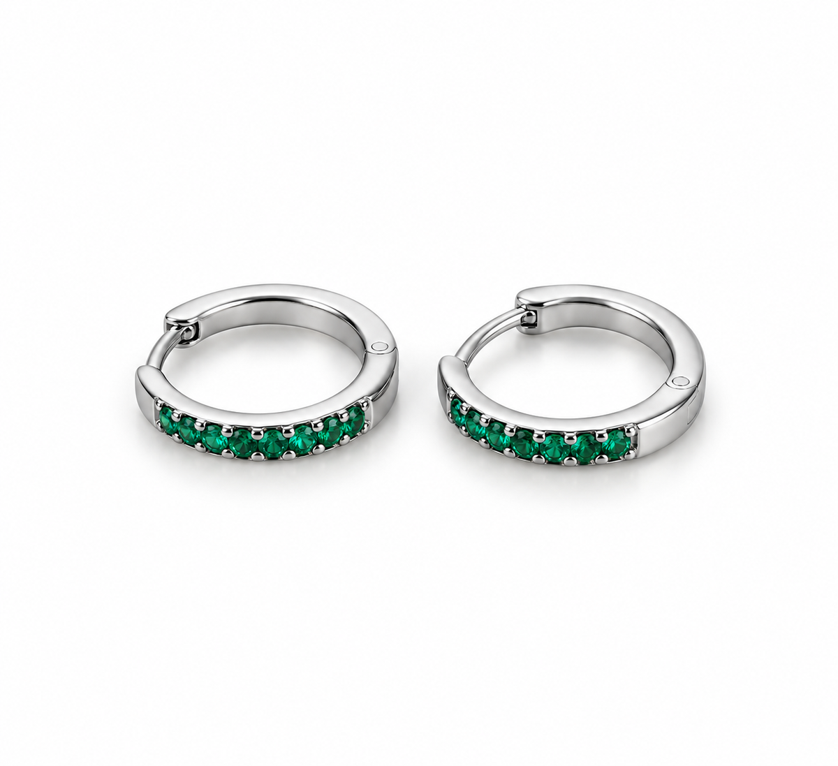 Brincos Verde Prateado