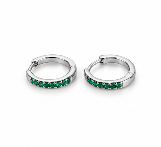 Brincos Verde Prateado