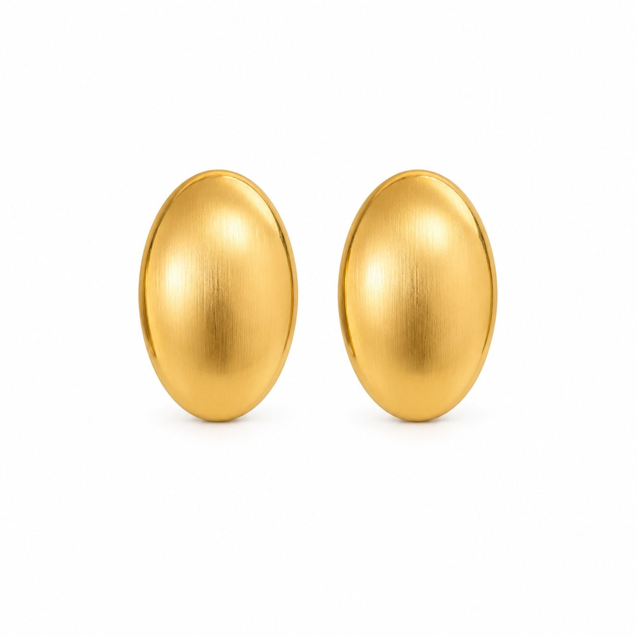 Brincos Oval Escovado Dourado