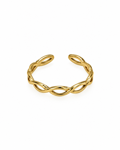 Anel Simples Entrelaçado Dourado ou Prateado