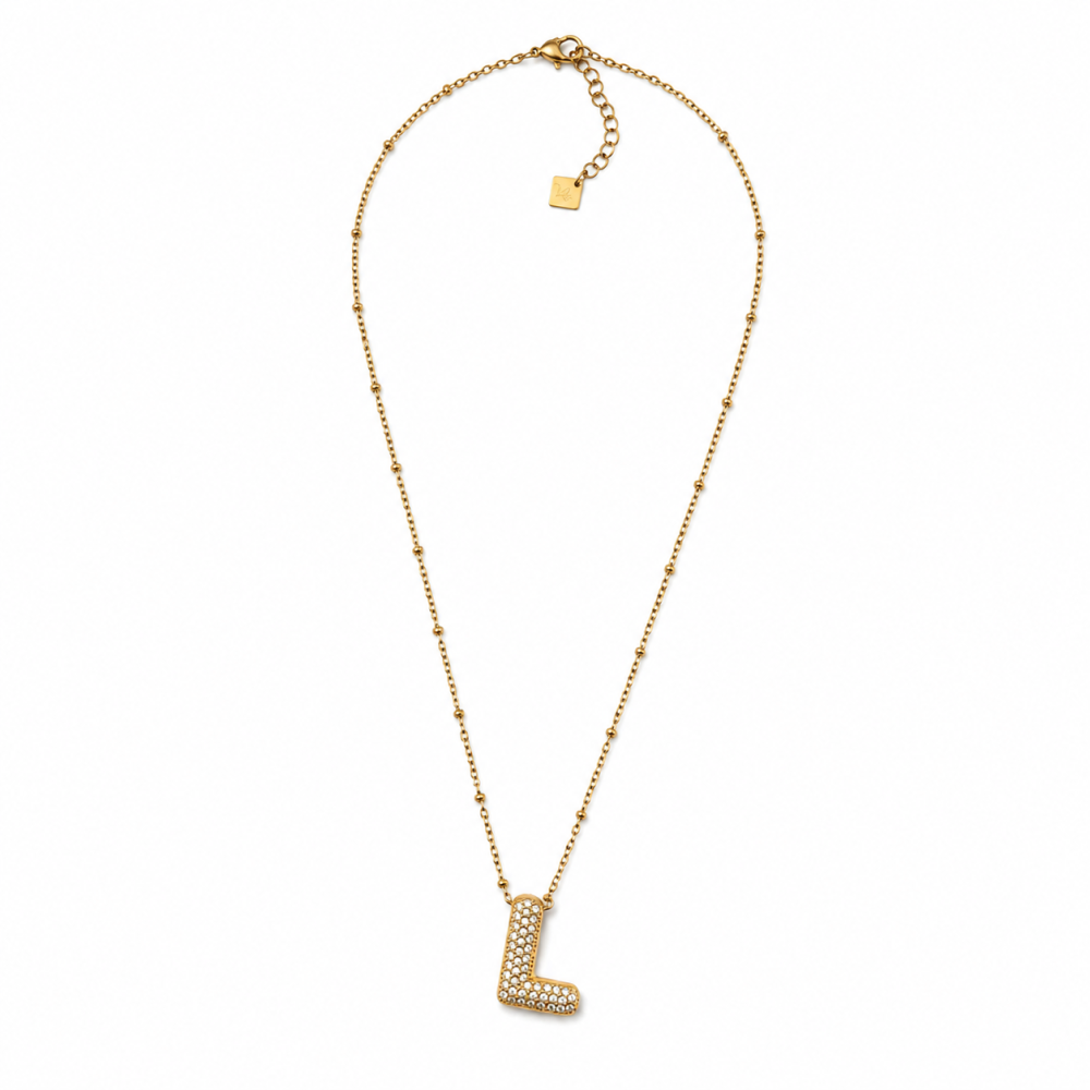Colar Inicial Bubbles Brilhantes Dourado ou Prateado