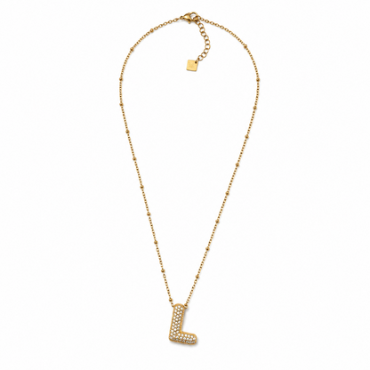 Colar Inicial Bubbles Brilhantes Dourado ou Prateado