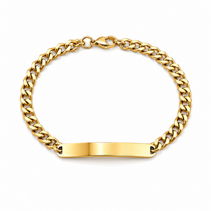 Pulseira Masculina Corrente Dourado ou Prateado