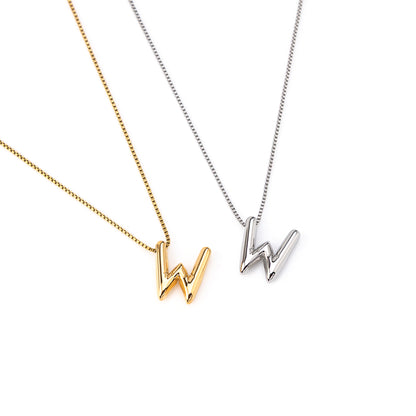 colar inicial bubble dourado aço inox 316l
Colar com letra W
colar inicial bubble prateado aço inoxidável