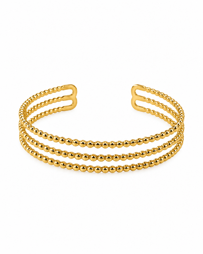 Pulseira Rígida Tripla Dourado ou Prateado