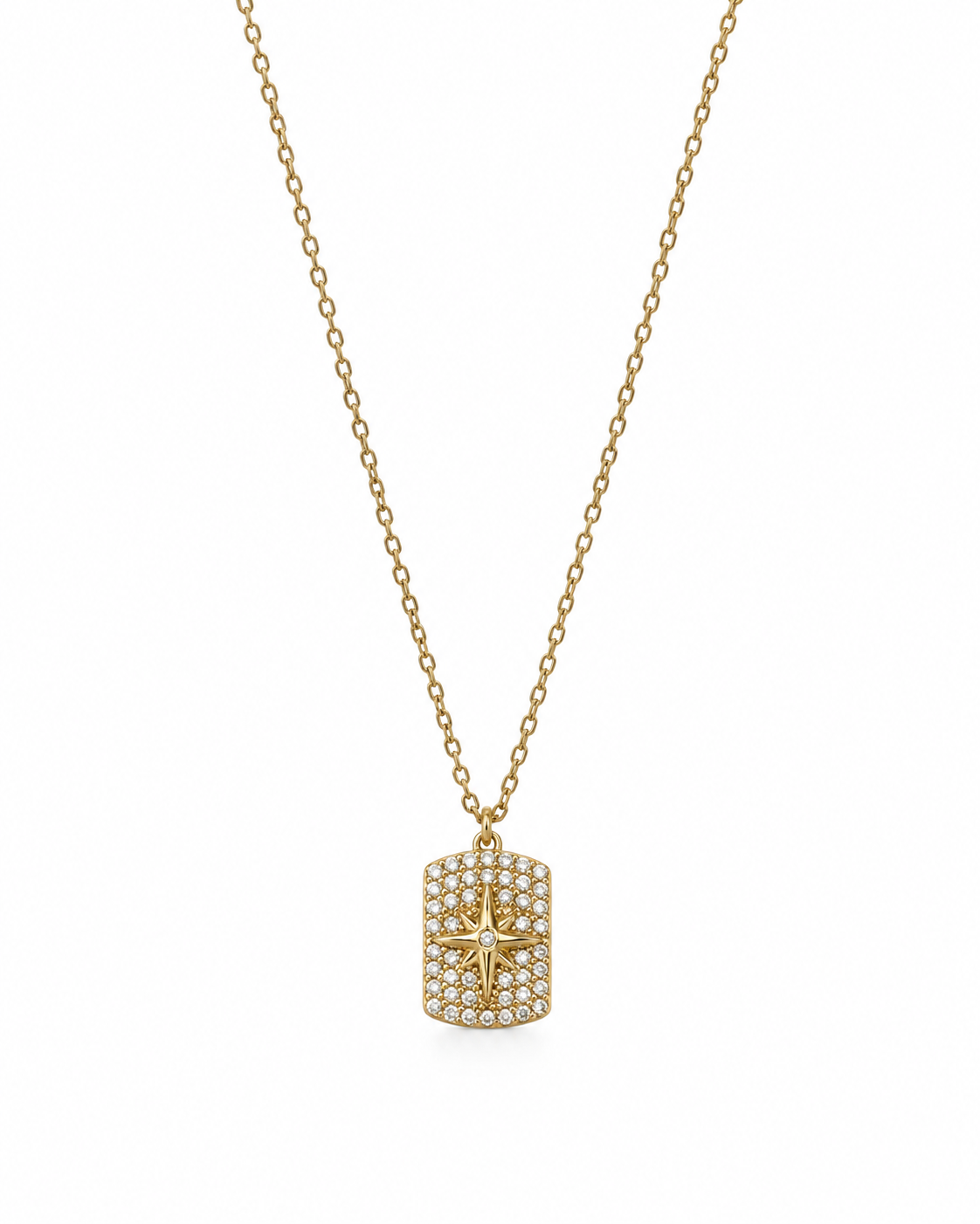 Colar Estrela Brilhantes Dourado