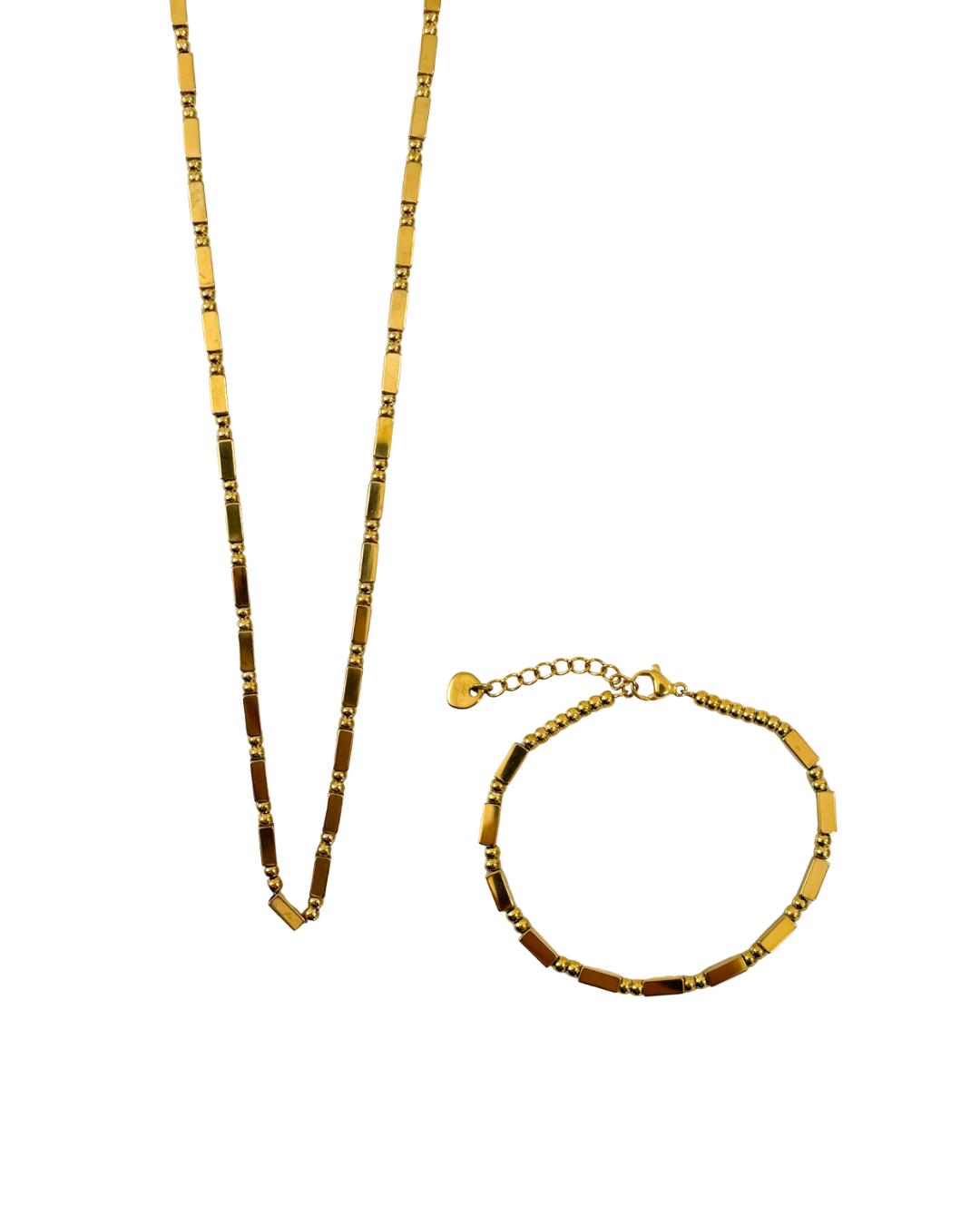 conjunto geometric dourado aço inox 316l

colar geometric dourado aço inoxidável formas angulares

pulseira geometric dourado aço inox design moderno