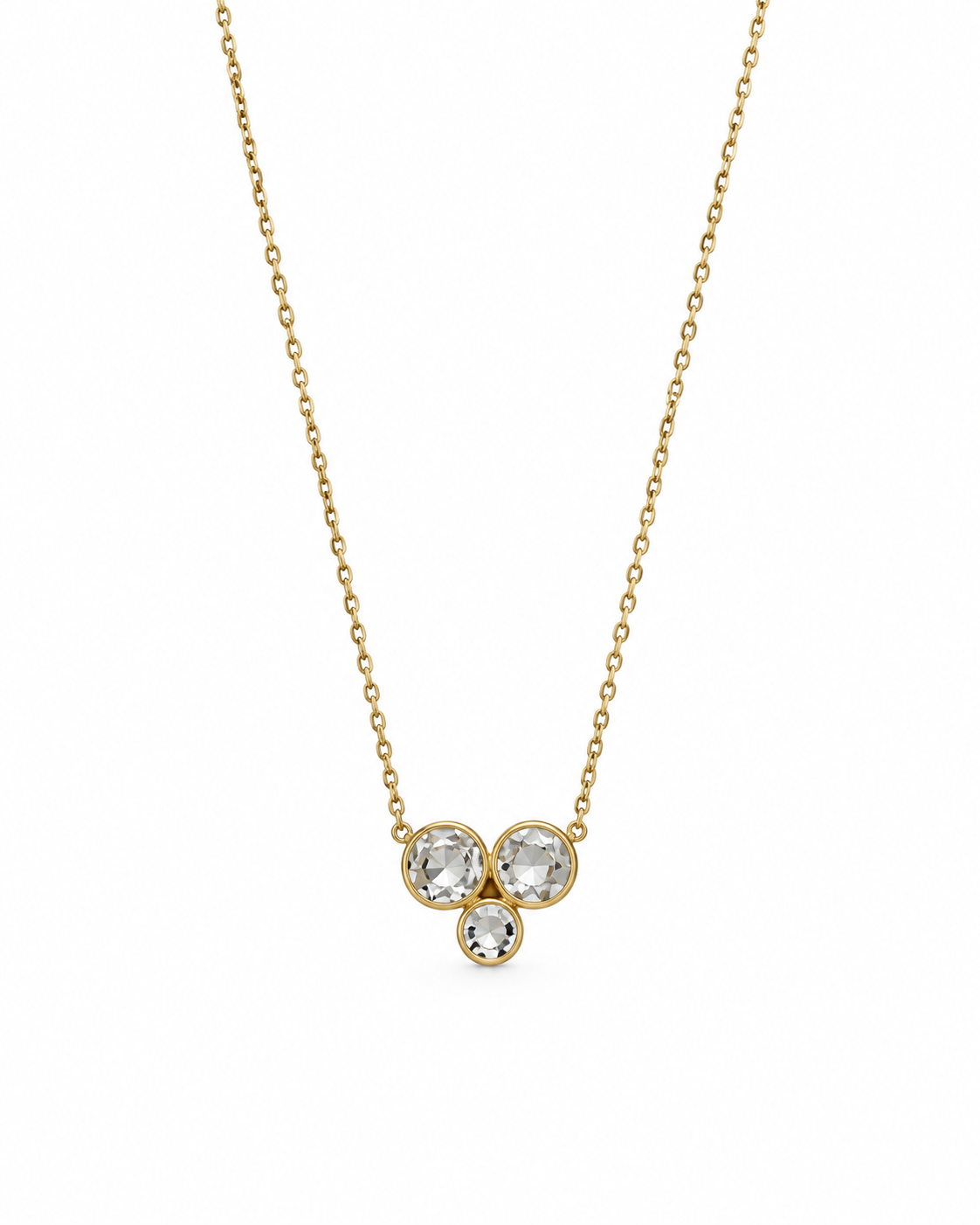 Colar 3 Brilhantes Dourado