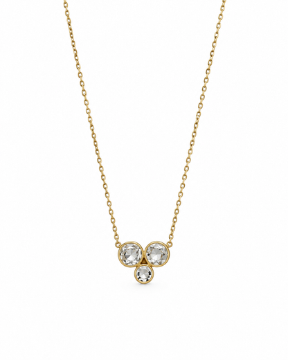 Colar 3 Brilhantes Dourado