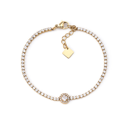 Pulseira Riviera com Pendente Dourado ou Prateado