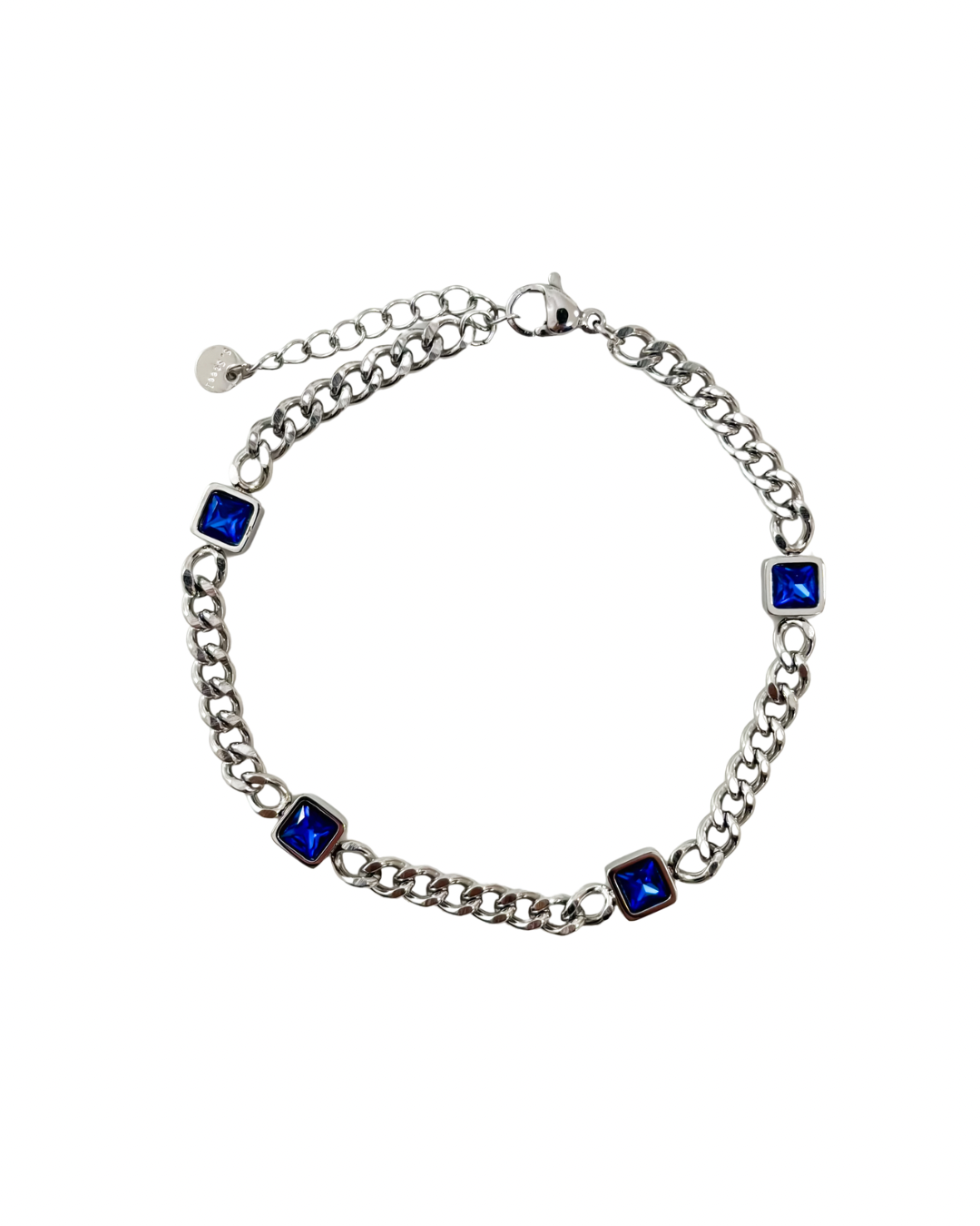 Pulseira Corrente Azul Prateado